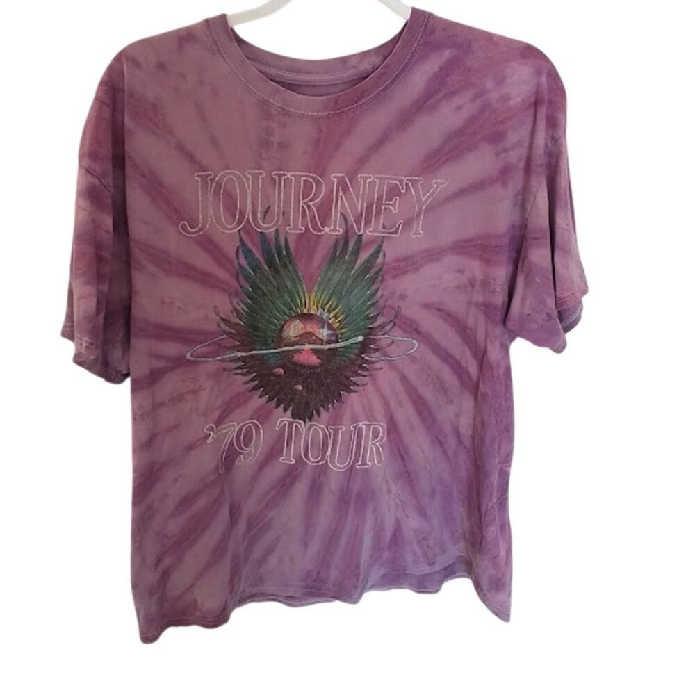 Journey ’79 Tour Tie Dye Band T-Shirt Purple Graphic Tee XL 100% Cotton